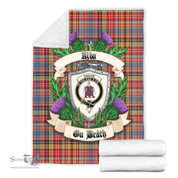 Scottish Ogilvie of Airlie Ancient Clan Tartan Blanket - Crest Thistle Style Scottish Plaid Tartan Plaid