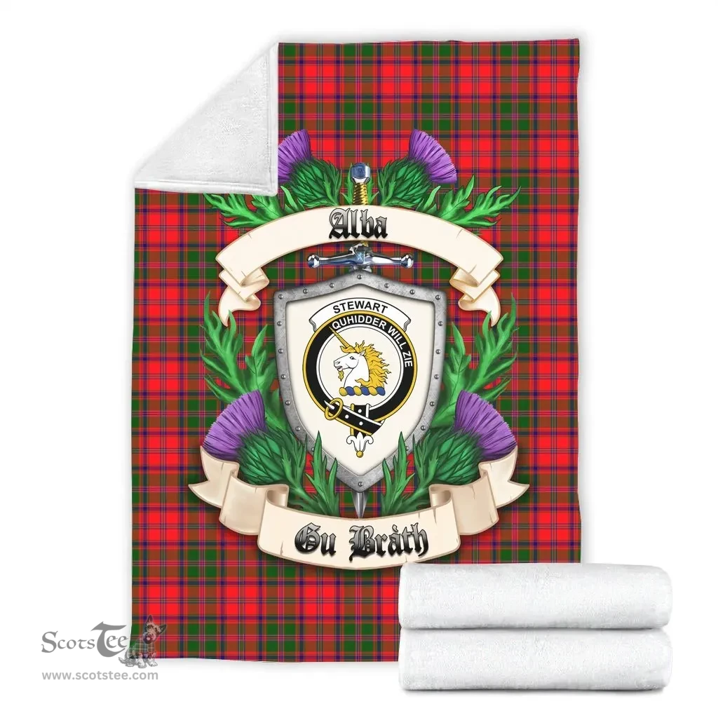Scottish Stewart of Appin Modern Clan Tartan Blanket - Crest Thistle Style Scottish Plaid Tartan Plaid