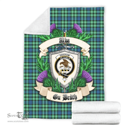 Scottish Graham of Montrose Ancient Clan Tartan Blanket - Crest Thistle Style Scottish Plaid Tartan Plaid