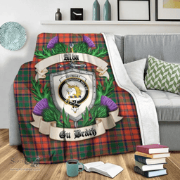 Scottish Stewart of Appin Ancient Clan Tartan Blanket - Crest Thistle Style Scottish Plaid Tartan Plaid