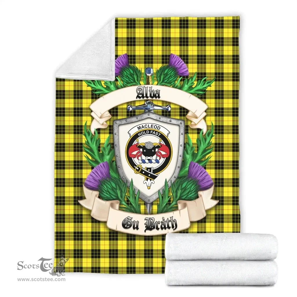 Scottish MacLeod of Lewis Modern Clan Tartan Blanket - Crest Thistle Style Scottish Plaid Tartan Plaid