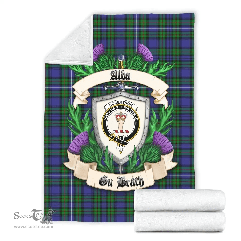 Scottish Robertson Hunting Modern Clan Tartan Blanket - Crest Thistle Style Scottish Plaid Tartan Plaid