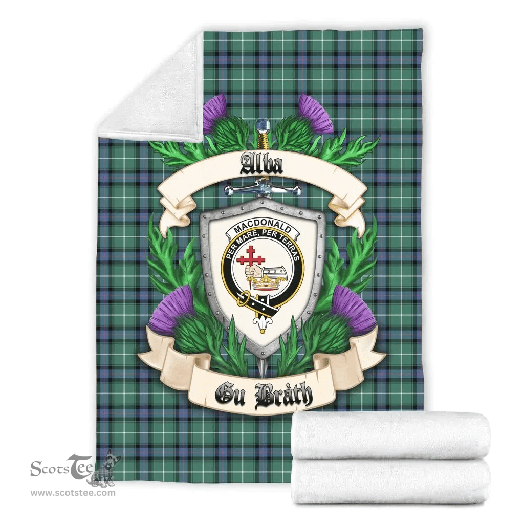 Scottish MacDonald of the Isles Hunting Ancient Clan Tartan Blanket - Crest Thistle Style Scottish Plaid Tartan Plaid