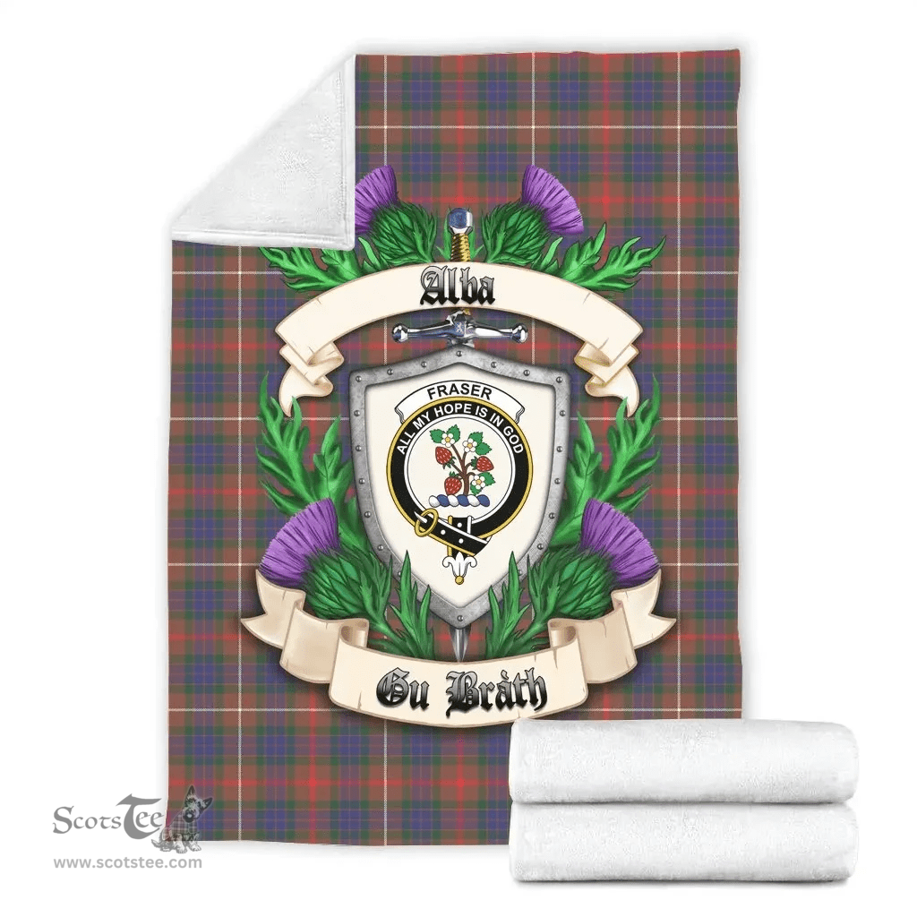 Scottish Fraser Hunting Modern Clan Tartan Blanket - Crest Thistle Style Scottish Plaid Tartan Plaid
