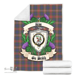Scottish Fraser Hunting Modern Clan Tartan Blanket - Crest Thistle Style Scottish Plaid Tartan Plaid