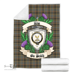 Scottish Stewart Hunting Weathered Clan Tartan Blanket - Crest Thistle Style Scottish Plaid Tartan Plaid