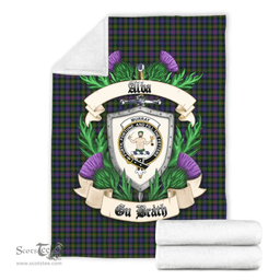 Scottish Murray of Atholl Modern Clan Tartan Blanket - Crest Thistle Style Scottish Plaid Tartan Plaid