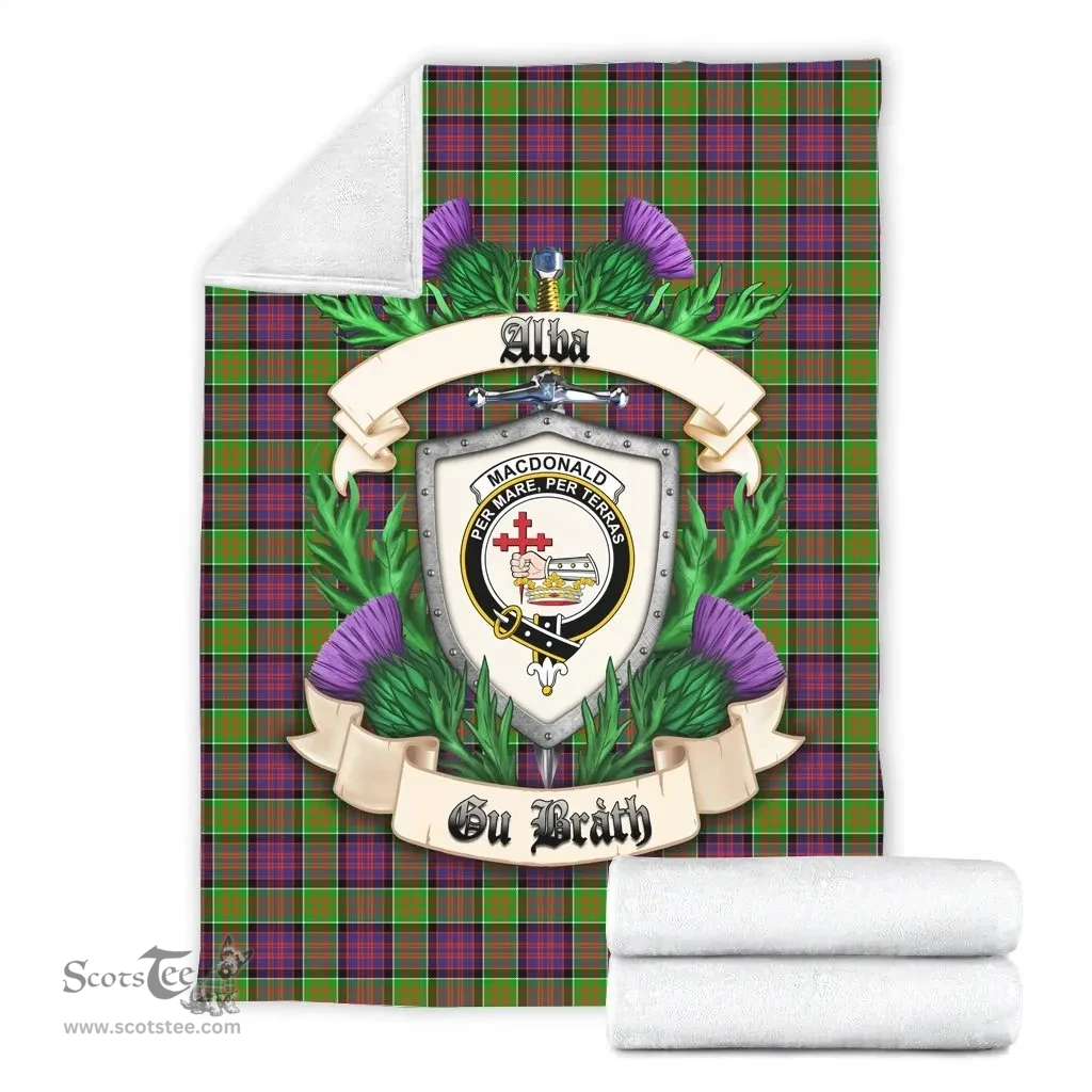 Scottish MacDonald of Clanranald Clan Tartan Blanket - Crest Thistle Style Scottish Plaid Tartan Plaid
