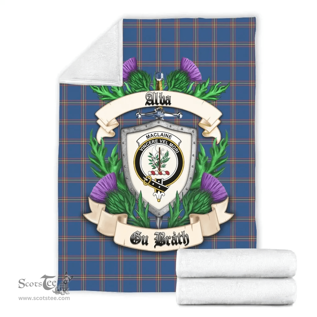 Scottish MacLaine of Loch Buie Hunting Ancient Clan Tartan Blanket - Crest Thistle Style Scottish Plaid Tartan Plaid