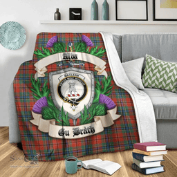 Scottish MacLean of Duart Ancient Clan Tartan Blanket - Crest Thistle Style Scottish Plaid Tartan Plaid