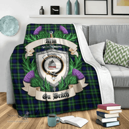 Scottish MacNeill of Colonsay Ancient Clan Tartan Blanket - Crest Thistle Style Scottish Plaid Tartan Plaid