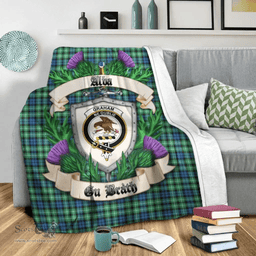 Scottish Graham of Montrose Ancient Clan Tartan Blanket - Crest Thistle Style Scottish Plaid Tartan Plaid