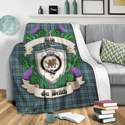 Scottish Leslie Hunting Ancient Clan Tartan Blanket - Crest Thistle Style Scottish Plaid Tartan Plaid