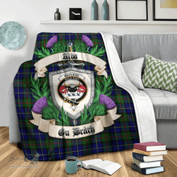 Scottish MacLeod of Harris Modern Clan Tartan Blanket - Crest Thistle Style Scottish Plaid Tartan Plaid
