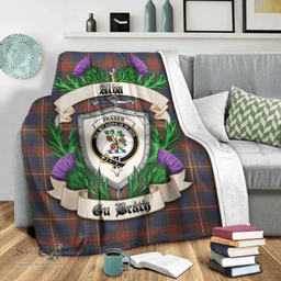 Scottish Fraser Hunting Modern Clan Tartan Blanket - Crest Thistle Style Scottish Plaid Tartan Plaid