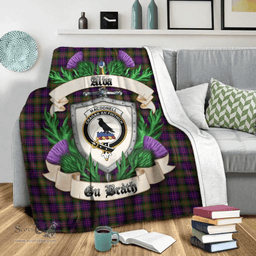 Scottish MacDonnell of Glengarry Modern Clan Tartan Blanket - Crest Thistle Style Scottish Plaid Tartan Plaid