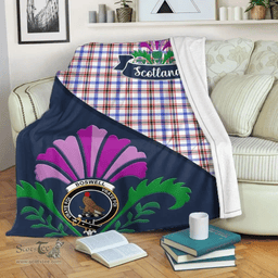 Scottish Boswell Clant Tartan Blanket - Crest Scotland Thistle Scottish Plaid Tartan Plaid