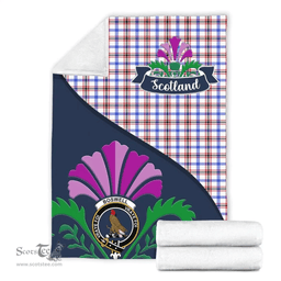 Scottish Boswell Clant Tartan Blanket - Crest Scotland Thistle Scottish Plaid Tartan Plaid