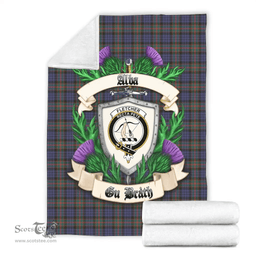 Scottish Fletcher of Dunans Clan Tartan Blanket - Crest Thistle Style Scottish Plaid Tartan Plaid