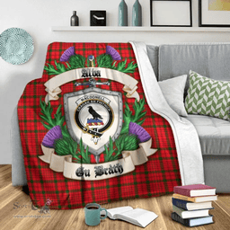 Scottish MacDonnell of Keppoch Modern Clan Tartan Blanket - Crest Thistle Style Scottish Plaid Tartan Plaid