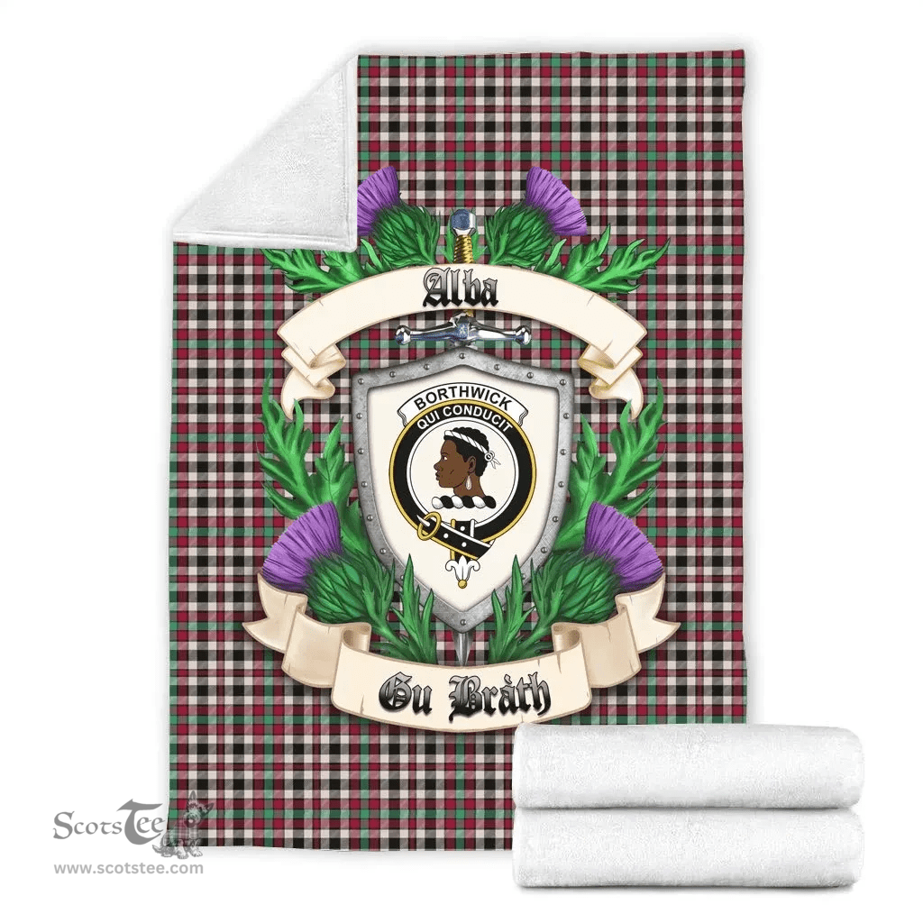 Scottish Borthwick Dress Ancient Clan Tartan Blanket - Crest Thistle Style Scottish Plaid Tartan Plaid