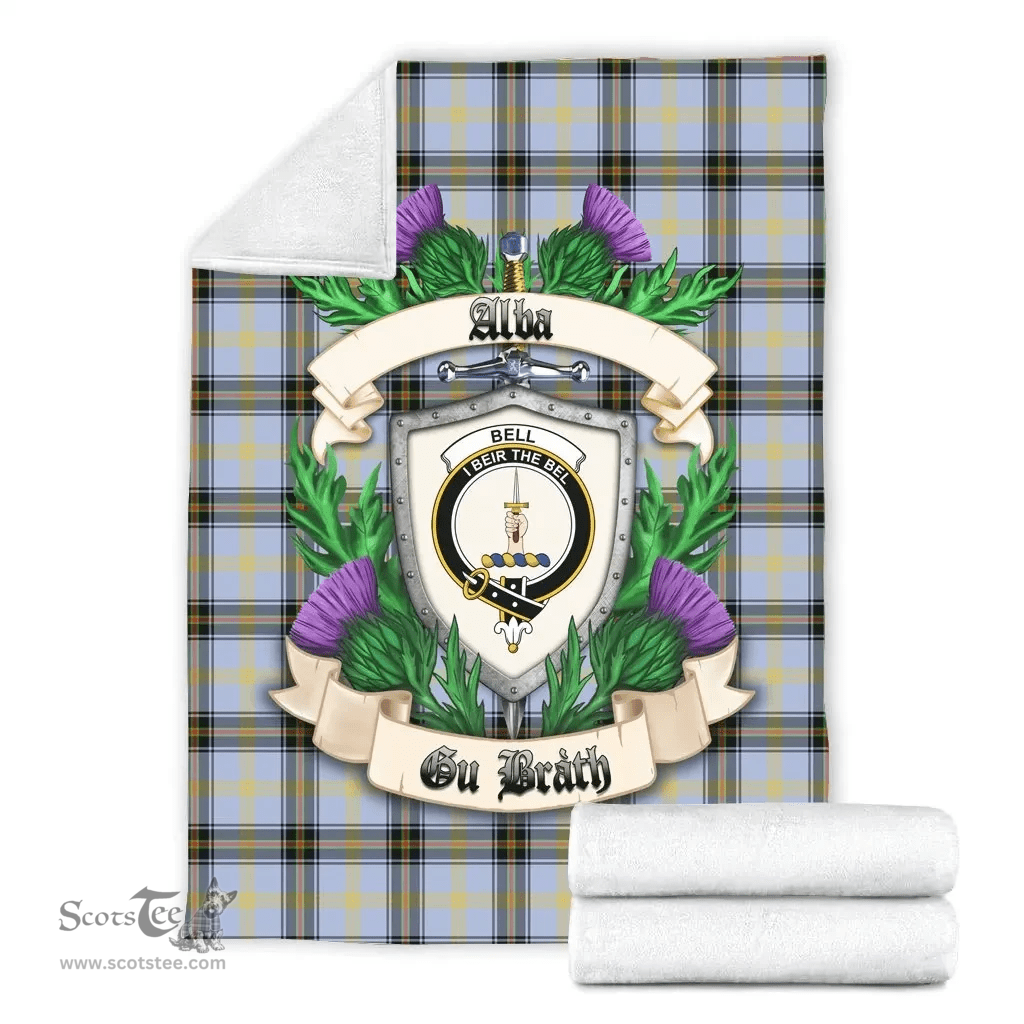 Scottish Bell of the Borders Clan Tartan Blanket - Crest Thistle Style Scottish Plaid Tartan Plaid