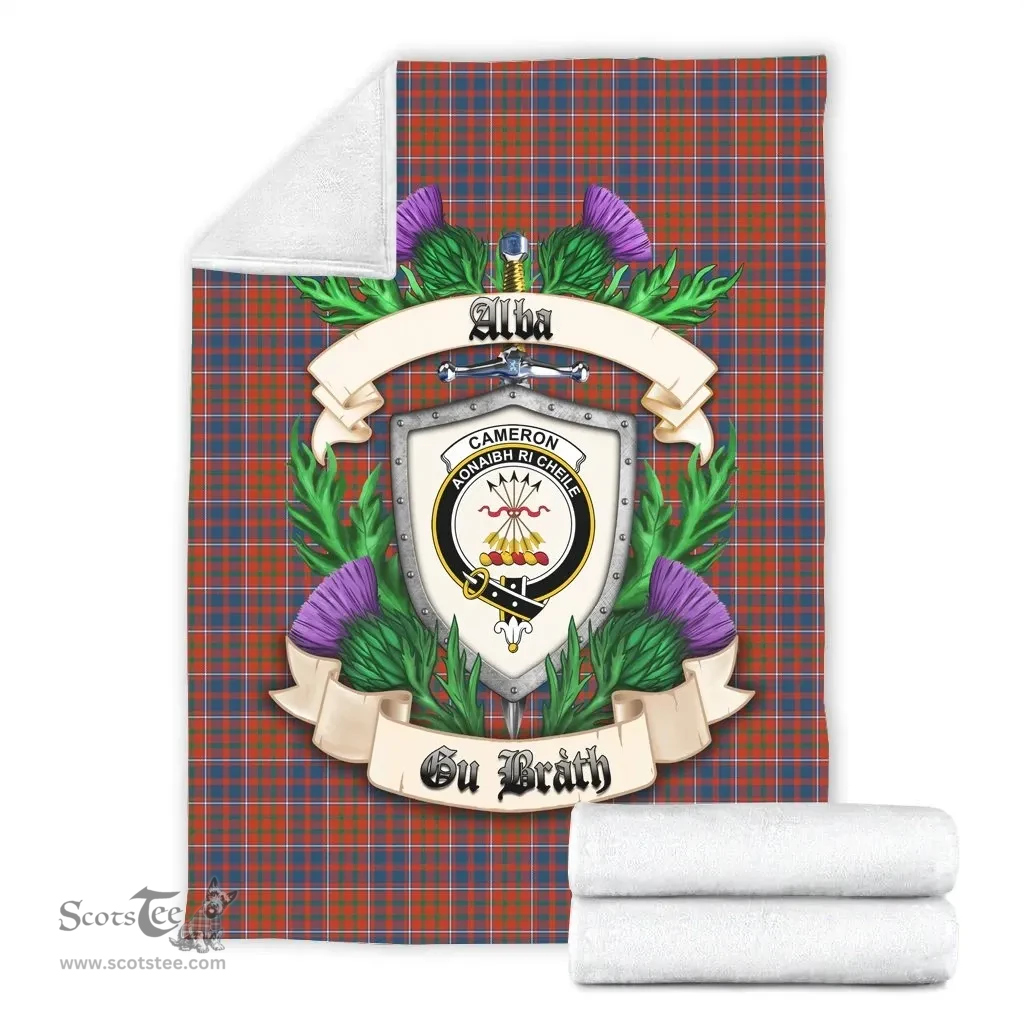 Scottish Cameron of Lochiel Ancient Clan Tartan Blanket - Crest Thistle Style Scottish Plaid Tartan Plaid