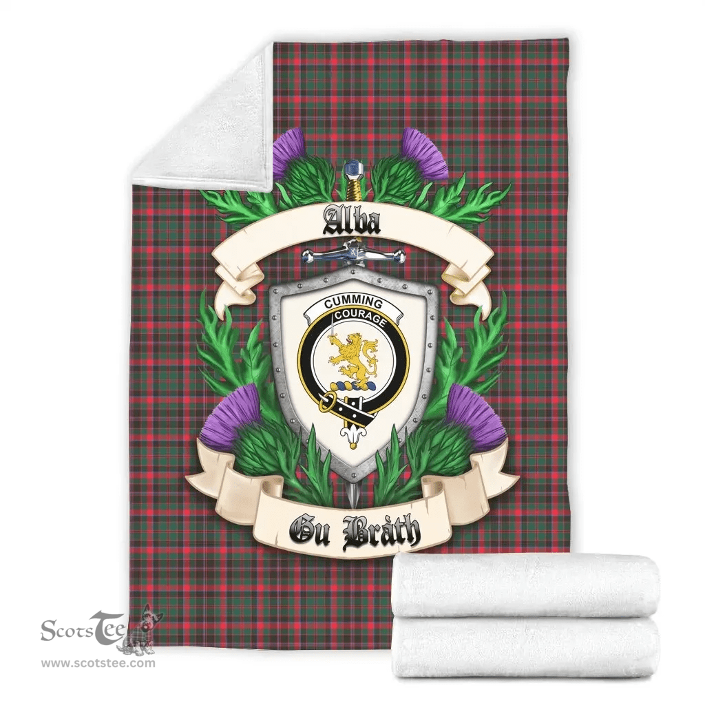 Scottish Cumming Hunting Modern Clan Tartan Blanket - Crest Thistle Style Scottish Plaid Tartan Plaid