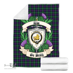 Scottish Campbell of Cawdor Modern Clan Tartan Blanket - Crest Thistle Style Scottish Plaid Tartan Plaid