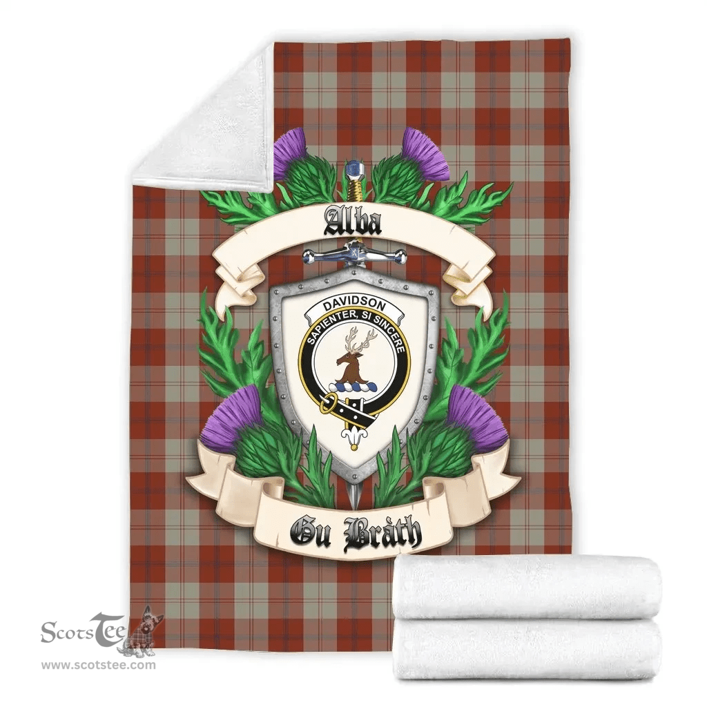 Scottish Davidson Dress Dancers Clan Tartan Blanket - Crest Thistle Style Scottish Plaid Tartan Plaid