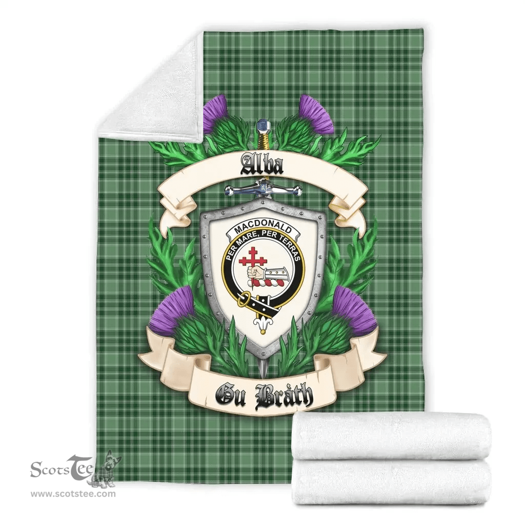 Scottish MacDonald Lord of the Isles Hunting Clan Tartan Blanket - Crest Thistle Style Scottish Plaid Tartan Plaid