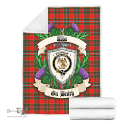 Scottish Drummond of Perth Clan Tartan Blanket - Crest Thistle Style Scottish Plaid Tartan Plaid