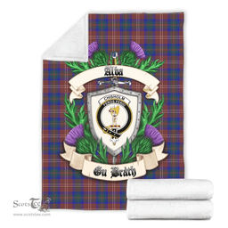 Scottish Chisholm Hunting Modern Clan Tartan Blanket - Crest Thistle Style Scottish Plaid Tartan Plaid