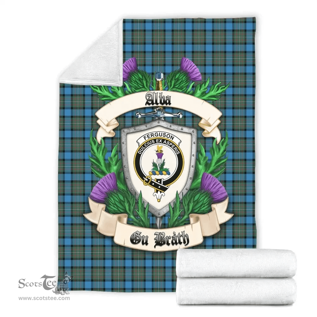 Scottish Fergusson Ancient Clan Tartan Blanket - Crest Thistle Style Scottish Plaid Tartan Plaid