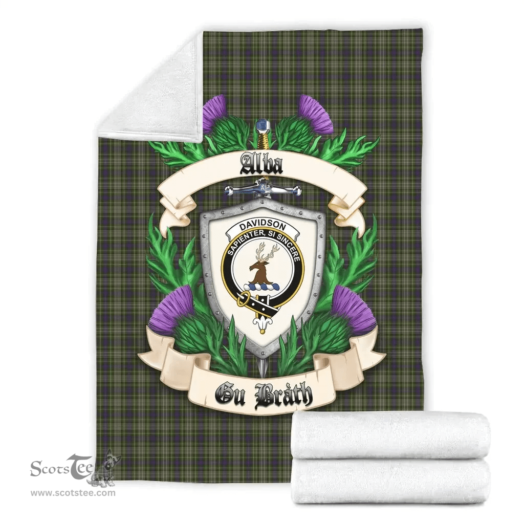 Scottish Davidson Tulloch Dress Clan Tartan Blanket - Crest Thistle Style Scottish Plaid Tartan Plaid
