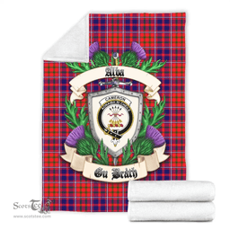 Scottish Cameron of Lochiel Modern Clan Tartan Blanket - Crest Thistle Style Scottish Plaid Tartan Plaid
