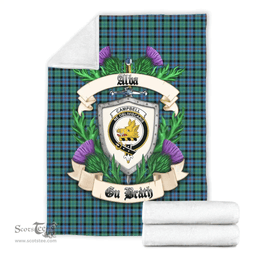 Scottish Campbell of Cawdor Ancient Clan Tartan Blanket - Crest Thistle Style Scottish Plaid Tartan Plaid