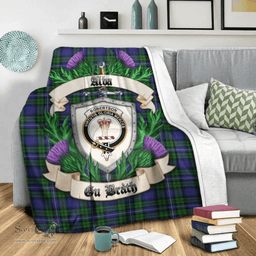 Scottish Robertson Hunting Modern Clan Tartan Blanket - Crest Thistle Style Scottish Plaid Tartan Plaid