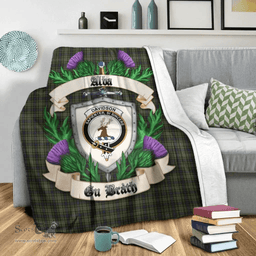 Scottish Davidson Tulloch Dress Clan Tartan Blanket - Crest Thistle Style Scottish Plaid Tartan Plaid