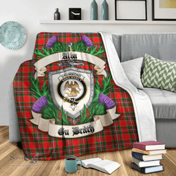 Scottish Drummond of Perth Clan Tartan Blanket - Crest Thistle Style Scottish Plaid Tartan Plaid