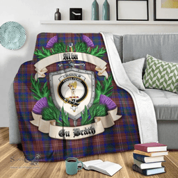 Scottish Chisholm Hunting Modern Clan Tartan Blanket - Crest Thistle Style Scottish Plaid Tartan Plaid