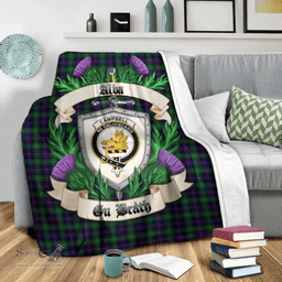 Scottish Campbell of Cawdor Modern Clan Tartan Blanket - Crest Thistle Style Scottish Plaid Tartan Plaid
