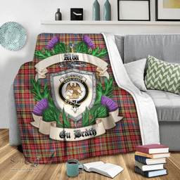 Scottish Drummond of Strathallan Clan Tartan Blanket - Crest Thistle Style Scottish Plaid Tartan Plaid
