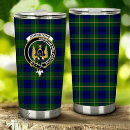 Scottish Johnstone Clan Tartan Tumbler - Stainless Steel Glitter Tumbler Scottish Plaid Tartan Plaid