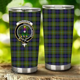 Scottish Ferguson Clan Tartan Tumbler - Stainless Steel Glitter Tumbler Scottish Plaid Tartan Plaid