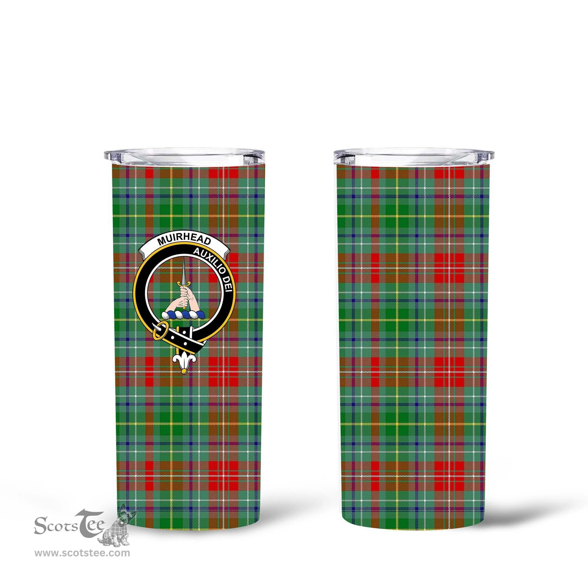 Scottish Muirhead Clan Tartan Tumbler - Tall Glitter Tumbler Scottish Plaid Tartan Plaid