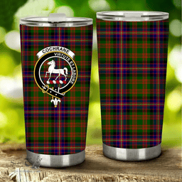 Scottish Cochrane Clan Tartan Tumbler - Stainless Steel Glitter Tumbler Scottish Plaid Tartan Plaid