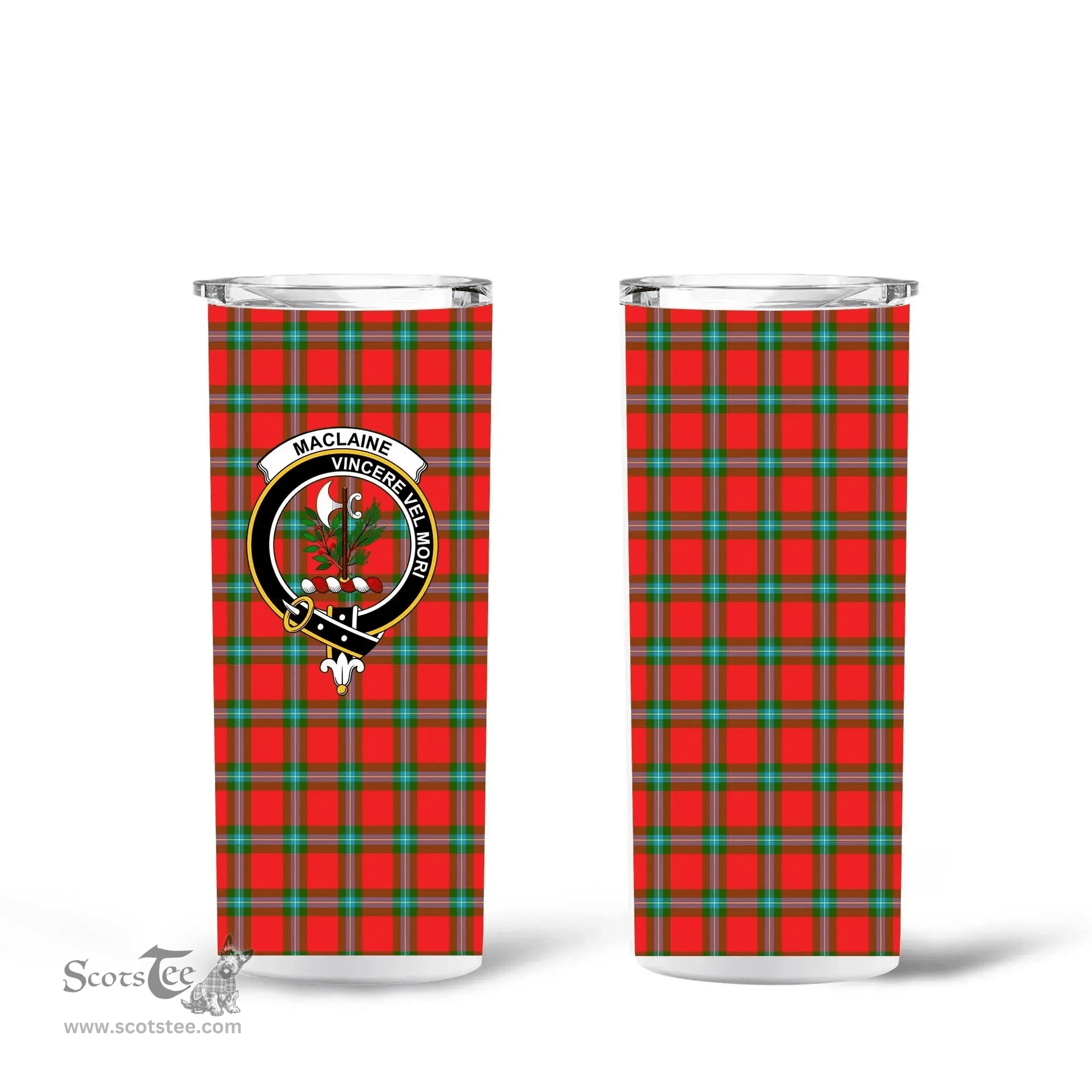 Scottish MACLAINE OF LOCH BULE Clan Tartan Tumbler - Tall Glitter Tumbler Scottish Plaid Tartan Plaid