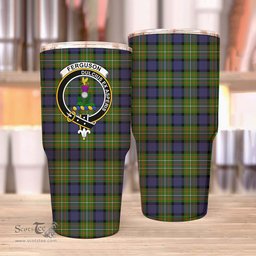 Scottish Ferguson Clan Tartan Tumbler - Stainless Steel Glitter Tumbler Scottish Plaid Tartan Plaid