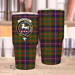 Scottish Cochrane Clan Tartan Tumbler - Stainless Steel Glitter Tumbler Scottish Plaid Tartan Plaid